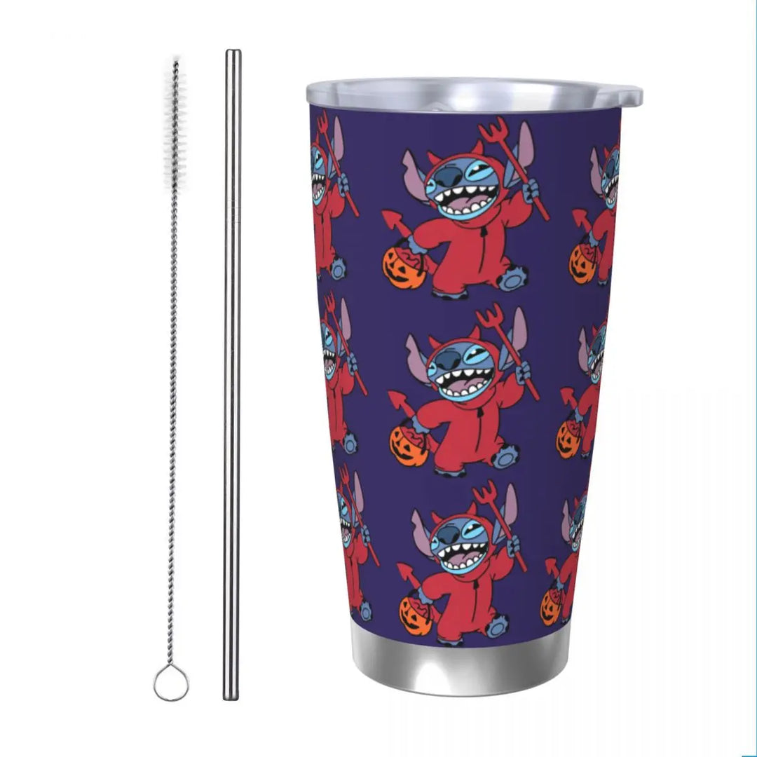 Funny & Stitch Insulated Tumbler with Straws Cute Koala Stainless Steel Thermal Mug Outdoor Travel Thermos Bottle Cup, 20oz