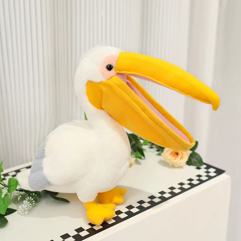Cartoon Pelican Plush Toys Realistic White Pelican Stuffed Bird Animal Soft Dolls Promotional Cheap Christmas Birthday Gifts