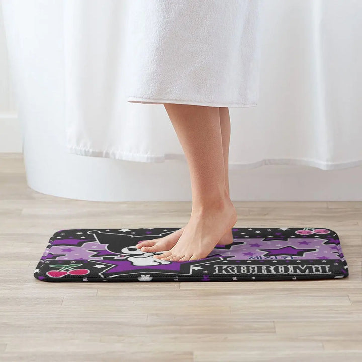 Funny Cute Kuromi Cartoon Bathroom Rugs Mat Super Soft Bath Rugs Mats Carpet Non-Slip for Shower Tub