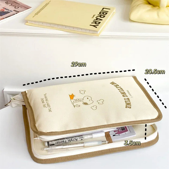 Cute Snoopy Large Capacity Storage Tablet Handbook Miscellaneous Organizer Bag Cartoon Peripheral Gifts for Friends