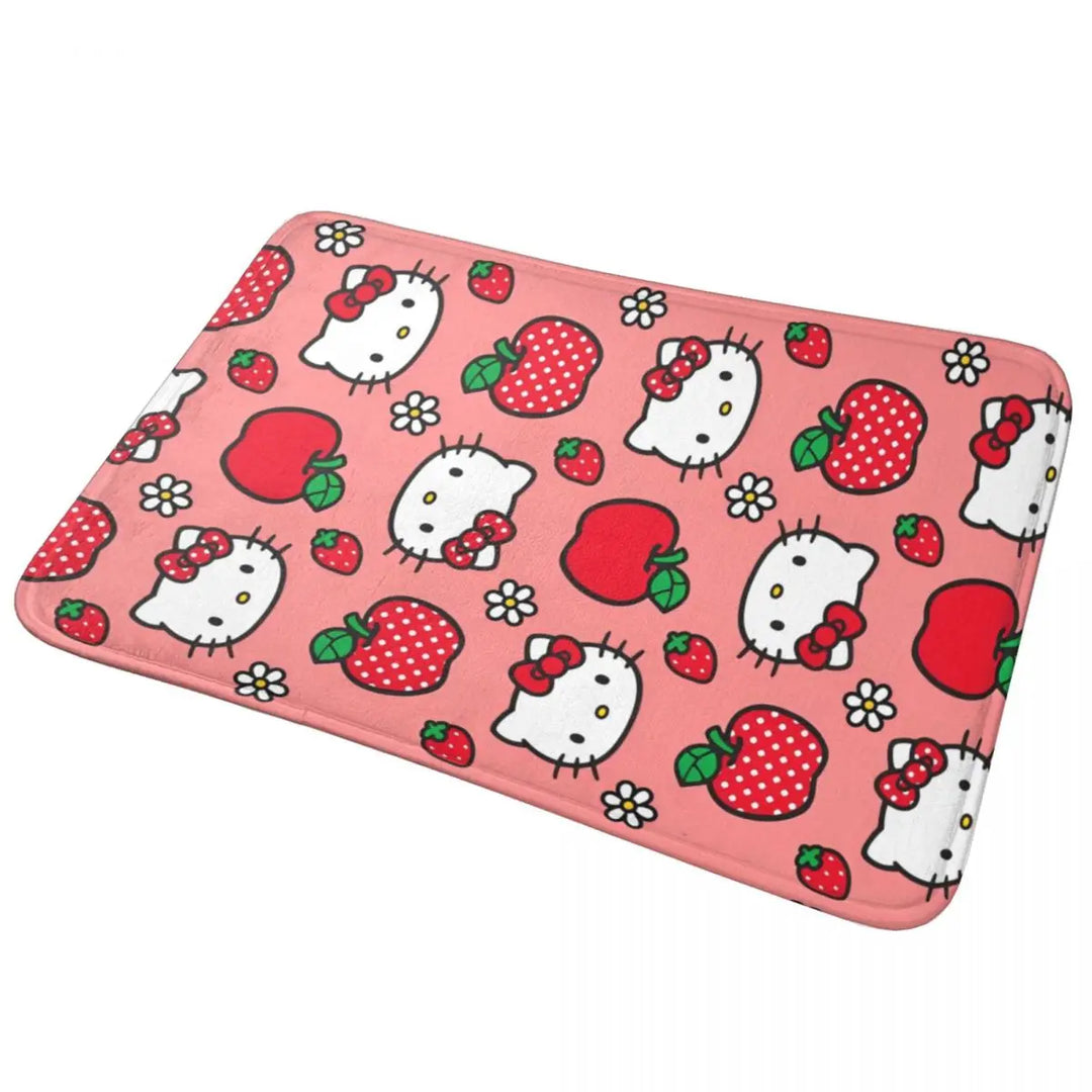 Hello Kitty Punk Music Memory Foam Bath Mat Rug Non-Slip Quick Dry Bathroom Floor Rugs Carpet For Bath Entrance Door Doormat