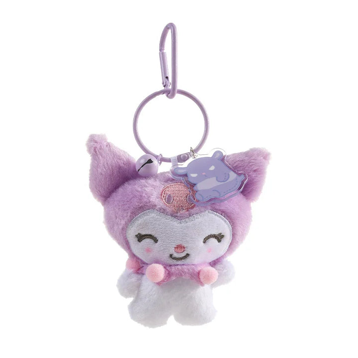 Kawaii Sanrio Kuromi Cinnamoroll Plush Toys Keychain Cartoon Hangydon Bell Backpack Pendant Decoration Friends Birthday Gifts