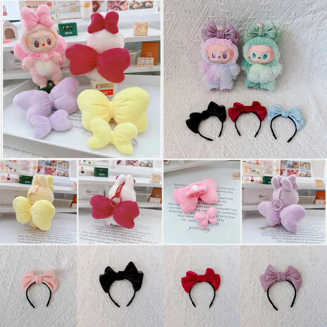 15/17cm Labubu I II III Doll Replacement Clothes Bow Hairband Fashion Suit for Ropa all 17cm Plush Doll Labubu Accessories