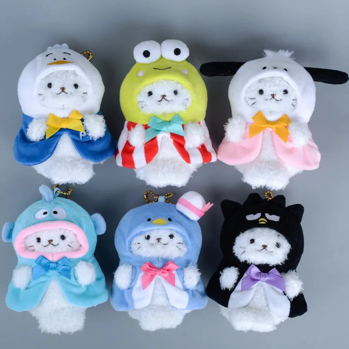 Kawaii Sanrio Hangyodon Pachacco Cartoon Cute Kero Kero Keroppi Little Seal Plush Toy Backpack Pendant Keychain Accessories Gift