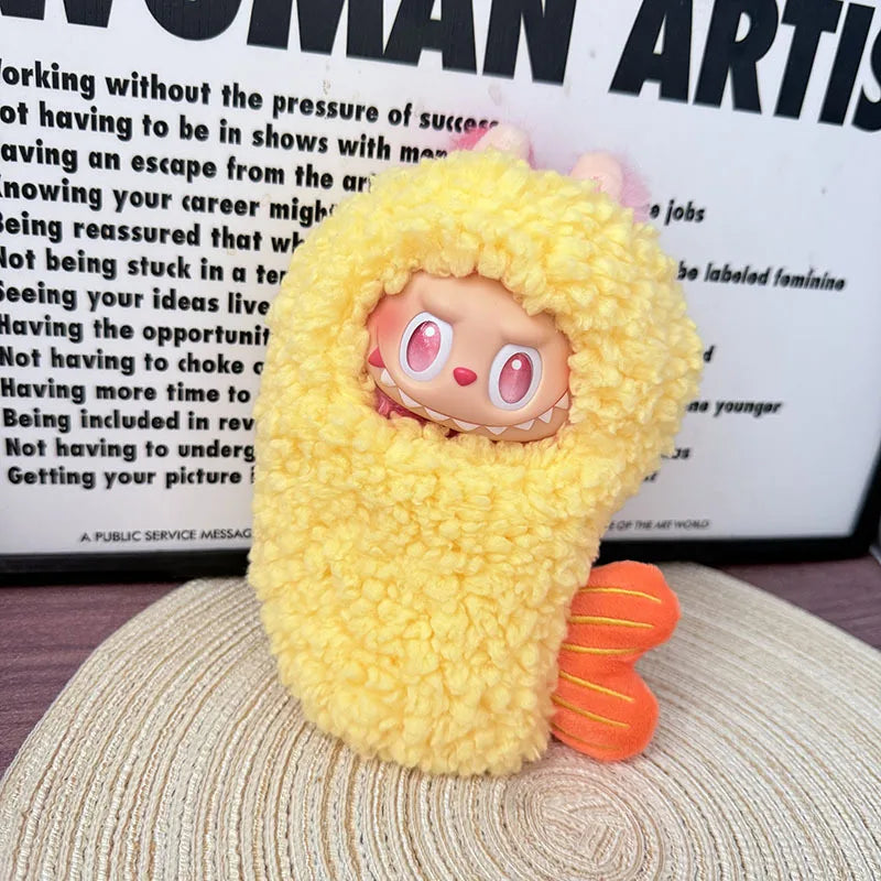 For Labubu Doll Clothes Fried Shrimp Onesie 17cm "Ebi Tempura Onna" Doll Outfit Generation 1 Standing Pose Vinyl Figure Clothes