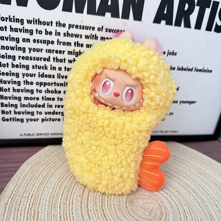 For Labubu Doll Clothes Fried Shrimp Onesie 17cm "Ebi Tempura Onna" Doll Outfit Generation 1 Standing Pose Vinyl Figure Clothes