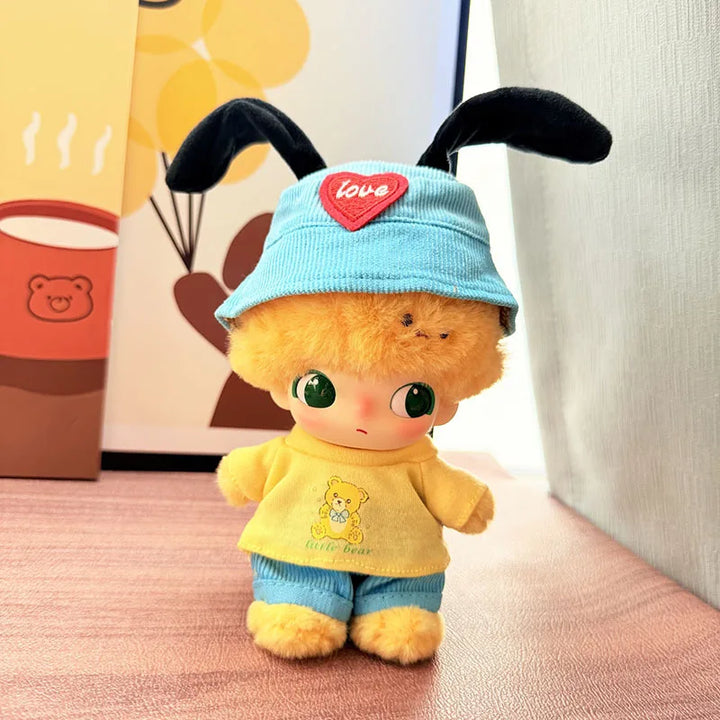 DIMOO WORLD Doll Box Pendulum Accessories Doll Clothes 6 Styles Bib Pants With Hat Overalls 15/17cm Labubu Doll Clothes