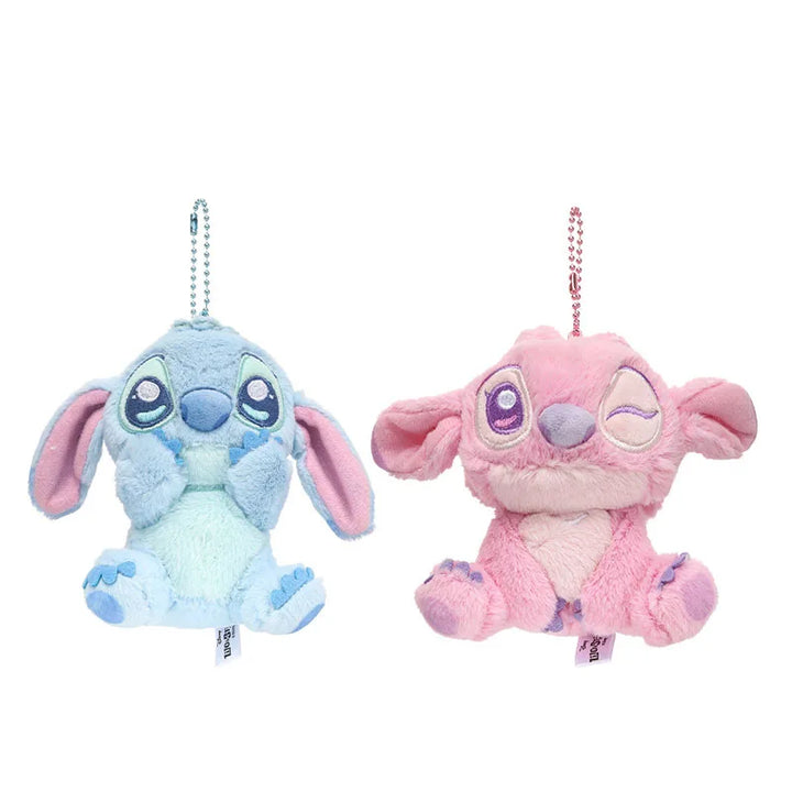 Kawaii Disney Stitch Angel Cartoon Plush Backpack Pendant Soft Stuffed Doll Keychain Decoration Couple Pendant Gift Peripheral
