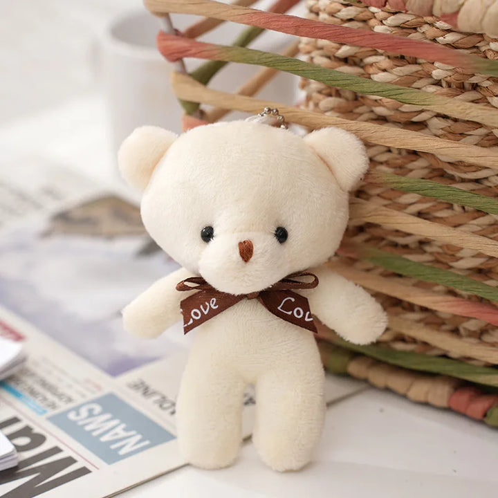 30pcs /lot Soft Stuffed Bear Toy Cute Cartoon Bear Plush Doll Keychain Bag Pendent DIY Decorative Doll Pendant Children Gift