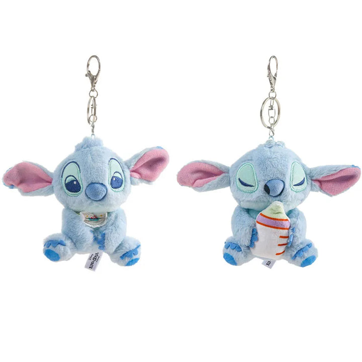 Disney Lilo&stitch Angel Plush Toys Kawaii Backpack Pendant Cute Cartoon Couple Keychain Doll Decoration Friends Holiday Gift
