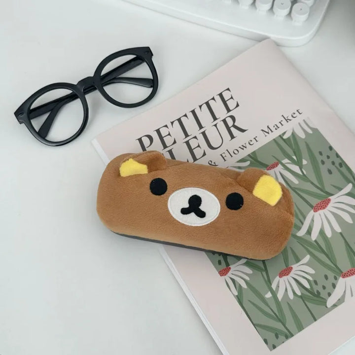 Cute Rilakkuma Plush Glasses Box Sunglasses Protection Box Anti-fall and Pressure Storage Box for Boys and Girls Holiday Gifts