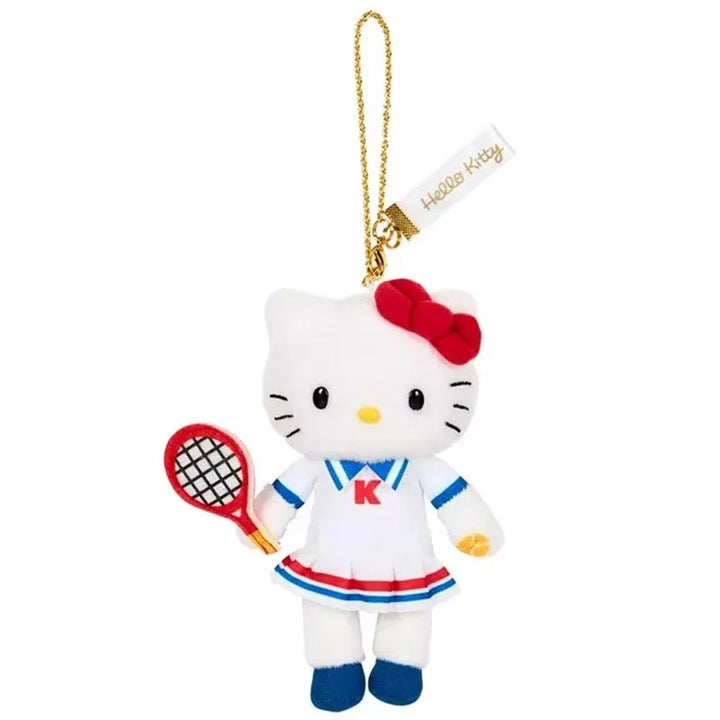 Sanrio Hello Kitty Kawaii Plush Toys Backpack Pendant Cartoon Long Legs Black Skin 50Th Anniversary Keychain Accessories Gifts