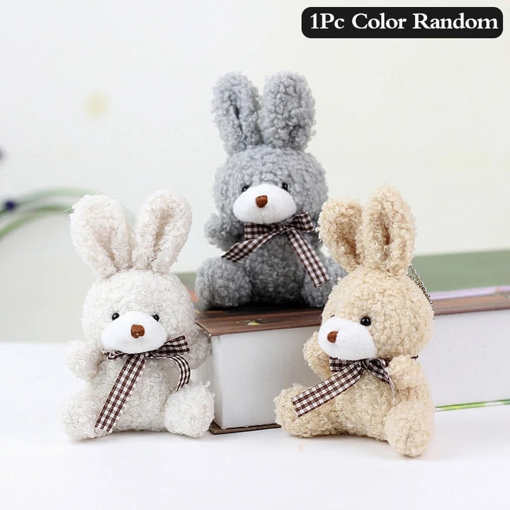 11CM Cute Rabbit Bow Plush Stuffed Doll Tie Bunny Soft Pillow Plush Toy Home Decor Kid Gift Christmas Decoration