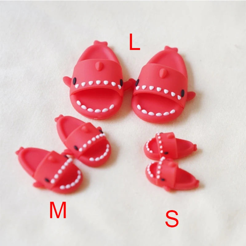 Cute Shark Slippers Doll Shoes Plastic Doll Shoes Suit for Ob11,P9,OB22, Blyth, BJD12, 1/6BJD, YOSD Doll Accessories for Girls