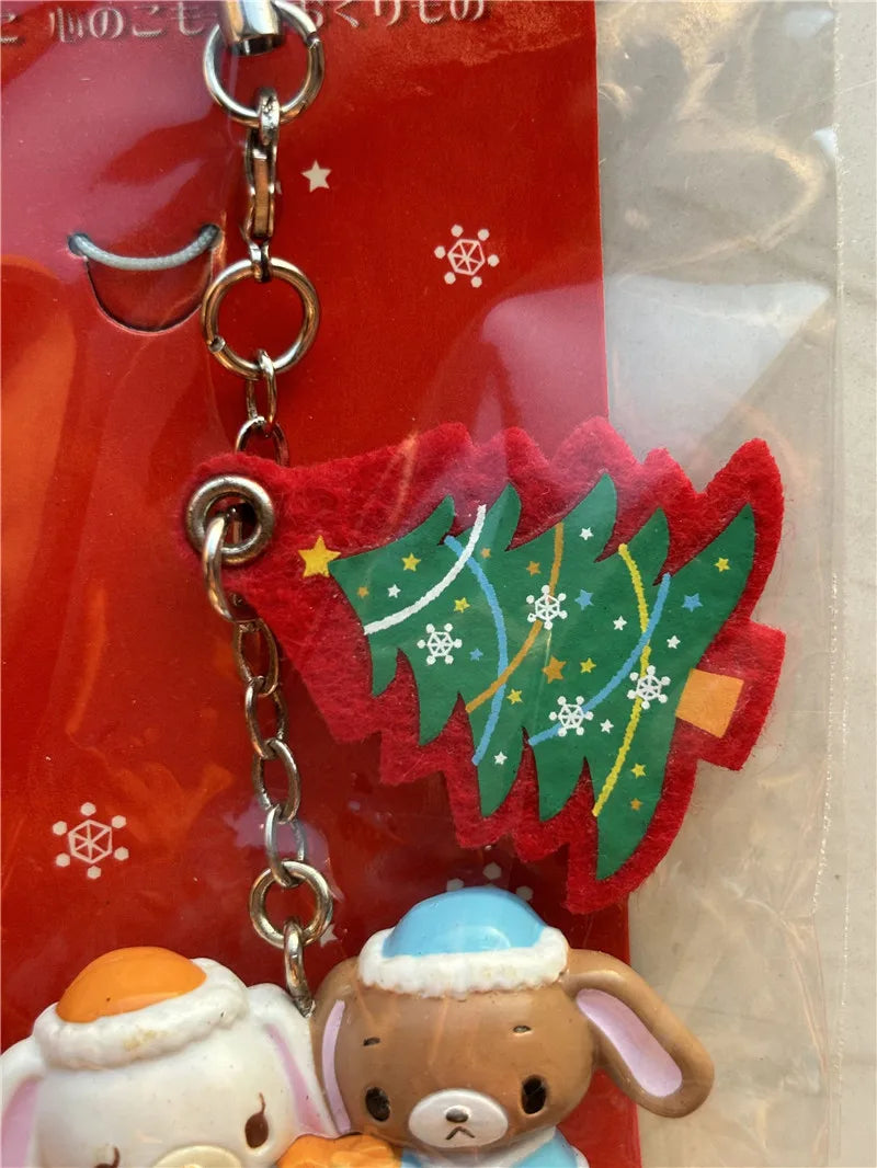Christmas Sugarminuet Kurousa Shirousa Keychain Kawaii Keychains Ball Key Chain Small Keyring Mascot Gifts Girls Toys