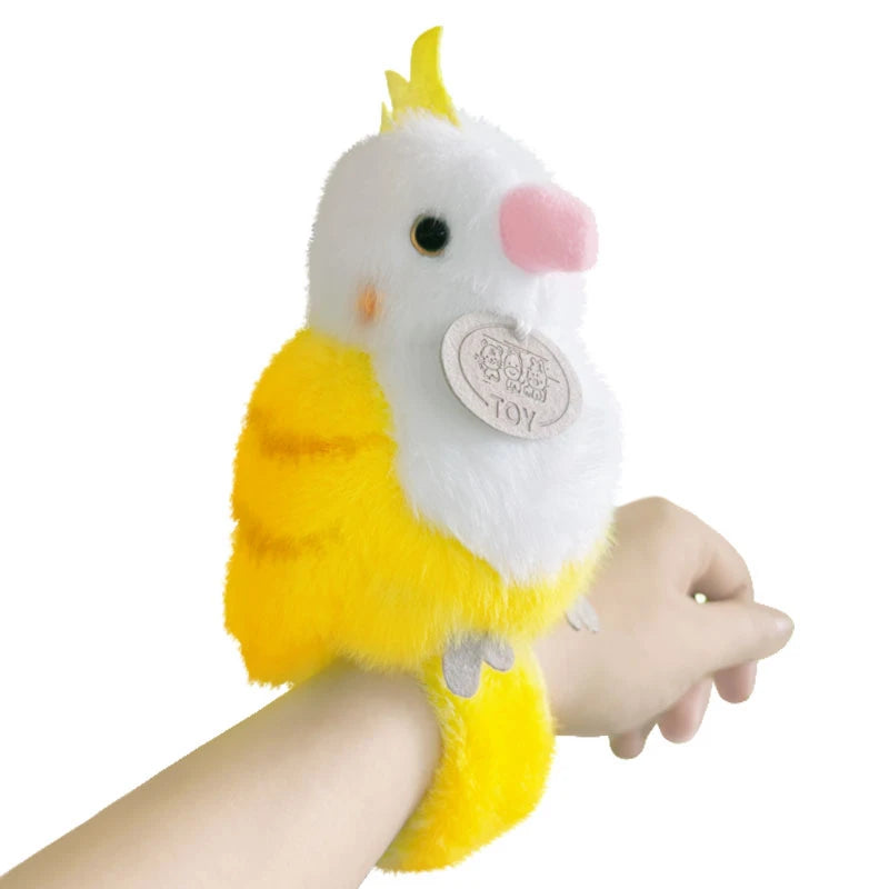 Toucan Key Ring Holder Stuffed Bird Parrot Bracelet Slap Band Plush Toys Pelican Sitting Soft Dolls Functional Gifts Bag Pendant