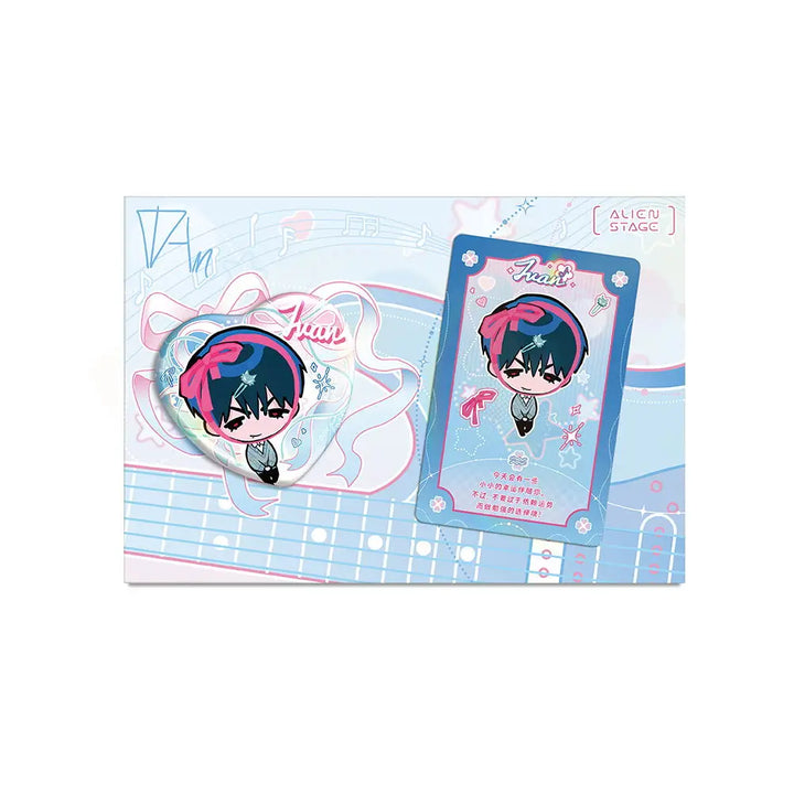 Official Anime Alien Stage Till Ivan Luka Sua Mizi Hyuna Cosplay Heart-Shaped Laser Badge Cartoon Card Emblem Cards Gift Toys
