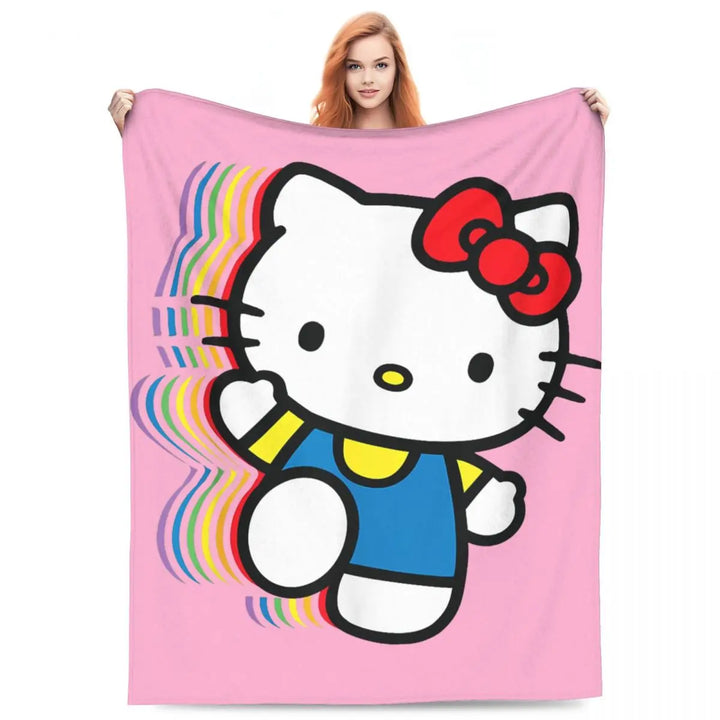 Hello Kitty Zodiac Aquarius Fuzzy Blankets Customized Throw Blanket for Home Hotel Sofa 200x150cm Bedspreads
