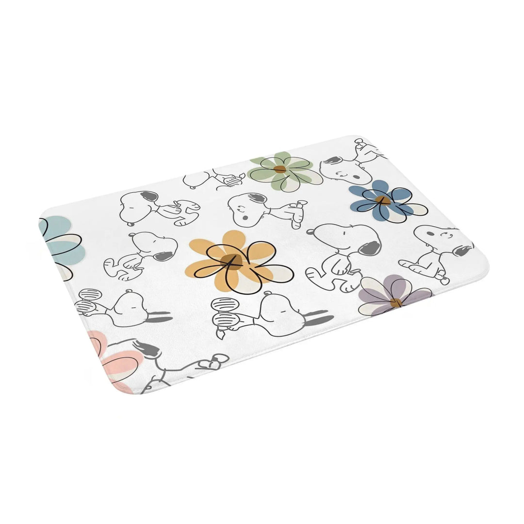 Cartoon Snoopy  Bathroom Rugs Mat Quick Dry  Bath Rugs Mats Carpet Non-Slip for Kitchen Shower