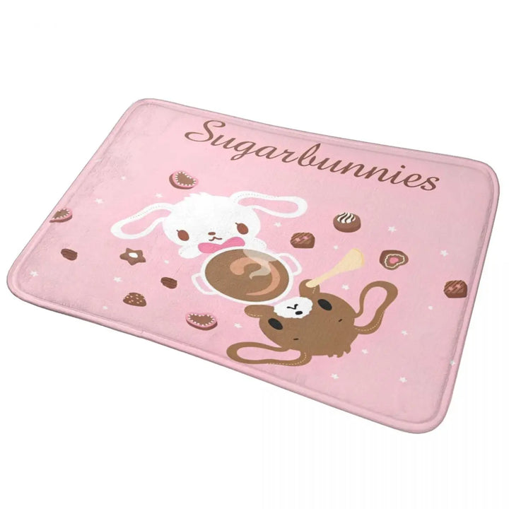 Cute Sugar Rabbit Sugarbunnies Memory Foam Bath Mat Rug Non-Slip Ultra Soft Bathroom Floor Rugs Carpet For Kitchen Shower Bath