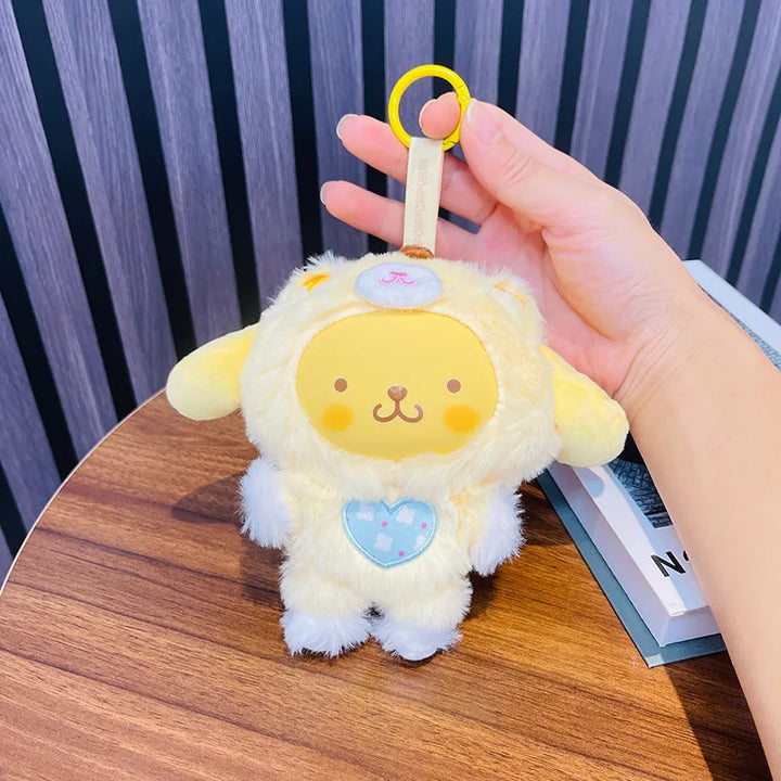 Kawaii Sanrio Kuromi My Melody Cartoon Plush Backpack Pendant Hello Kitty Keychain Doll Decoration Girl Birthday Creative Gift