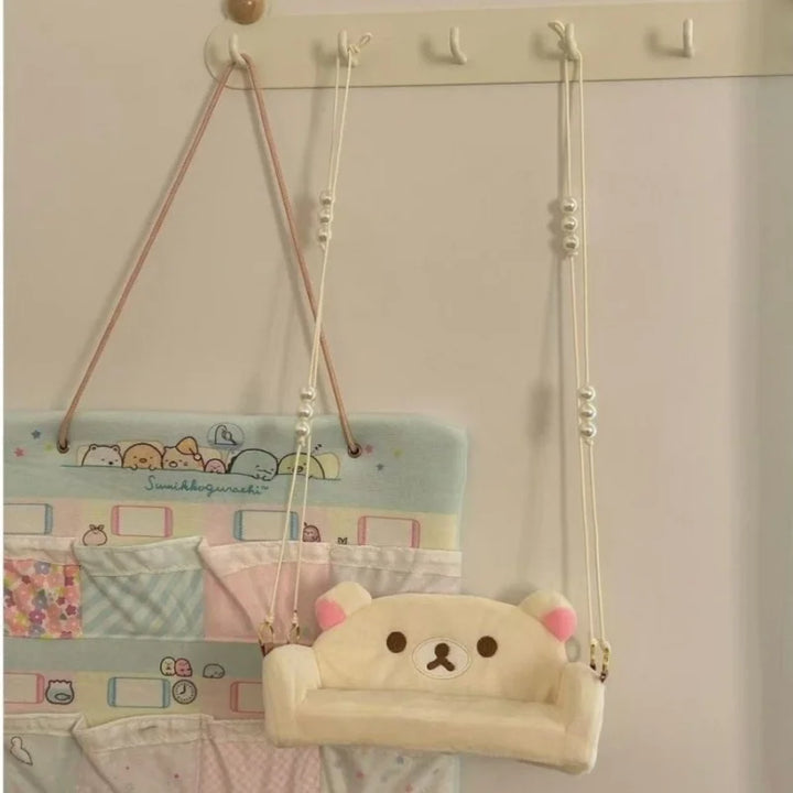 Cartoon Rilakkuma plush swing toys creative bedroom decoration cute doll storage toys swing boys and girls Christmas gifts