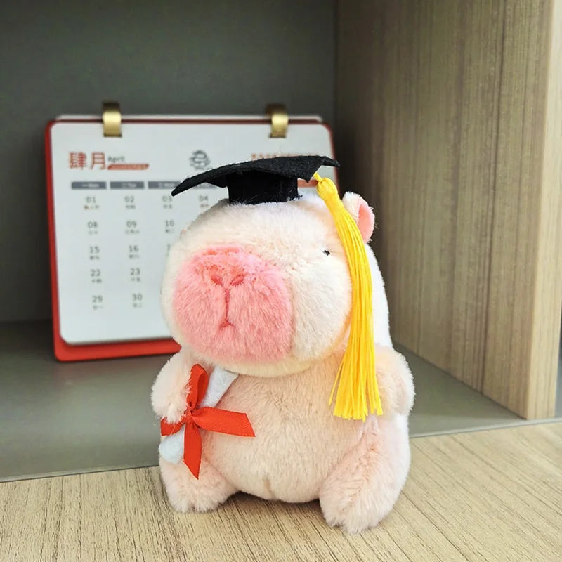 Doctor Hat Capybara Plush Toy Graduate Plush Dolls Cute Stuffed Animal Plushie Cute Pendant Soft Cartoon Pillow Graduation Gift