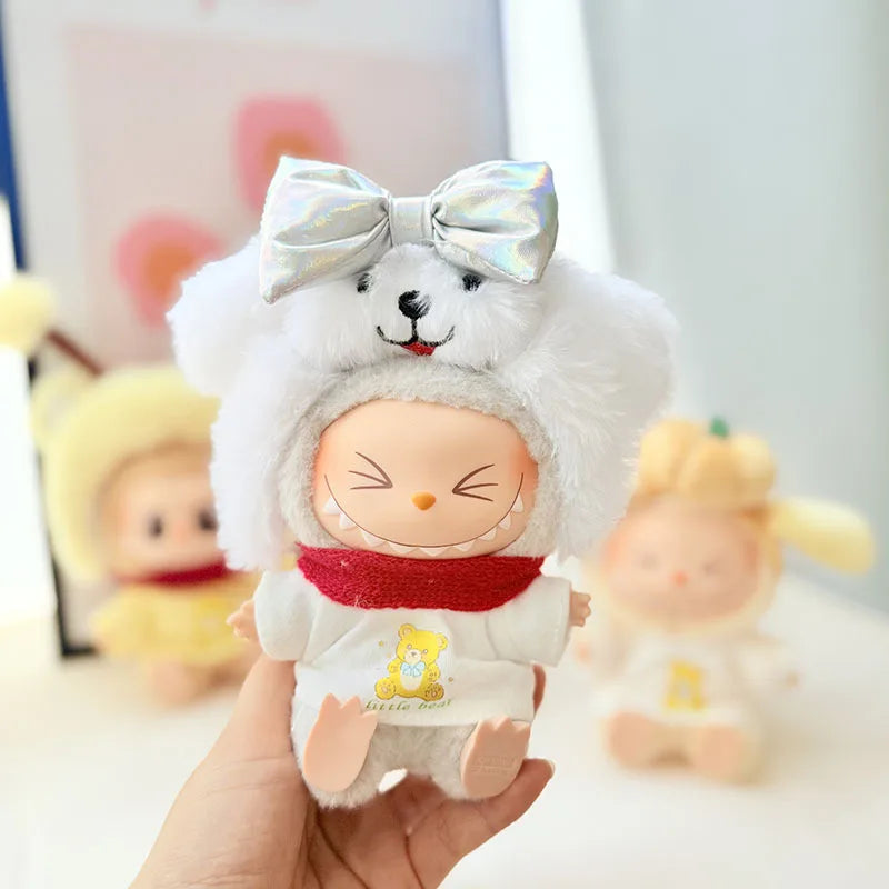 15cm/17cm Labubu Doll Costume Sitting Party 1st And 2nd Generation Little Devil Angel Set Cute DIY Gift