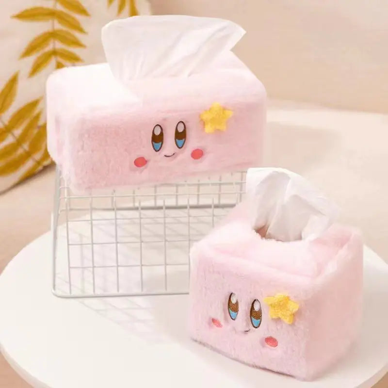 Newest Cartoon Plush Tissue Box Girls' Heart Pink Kirby Dolls Paper Towel Set Decoration Room Friends Accessories Holiday Gifts