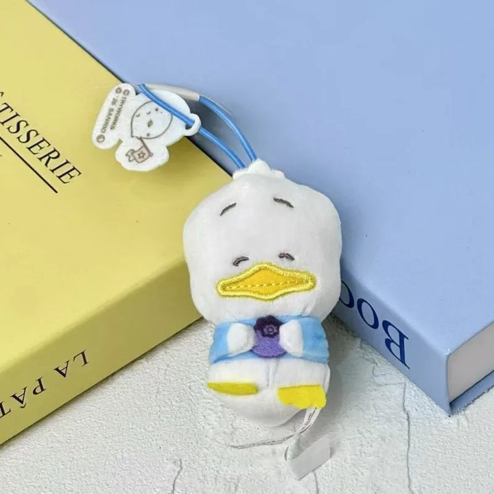 NEW Sanrio Lanyard Series plush keychain rock Hello Kitty Cool Penguin  Ahiru no Pekkle Bag Pendant Kawaii Melody Handbag Charm