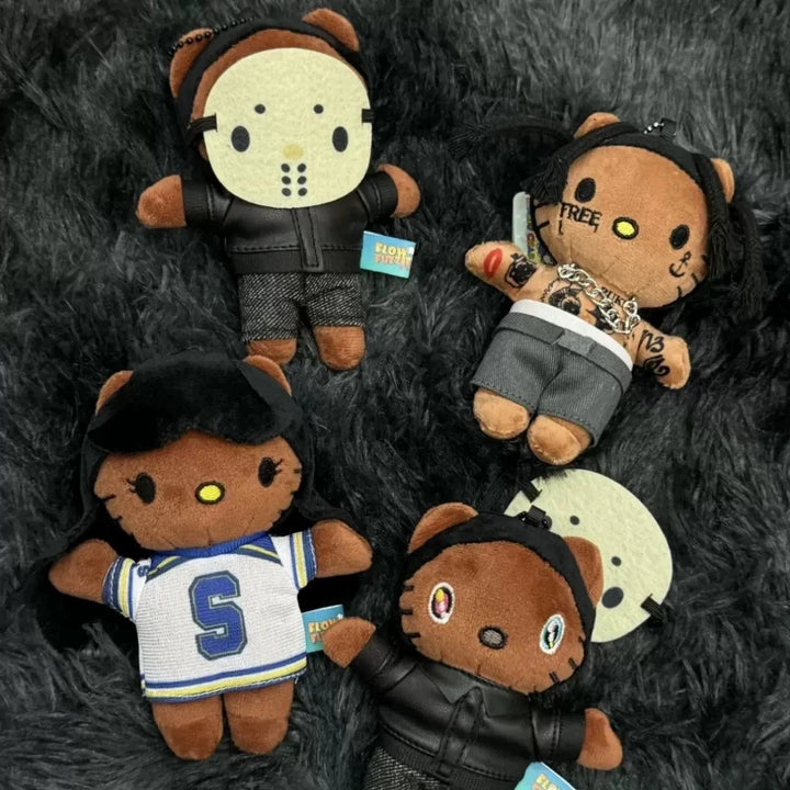 Kawaii Sanrio Hello Kitty Singer Selena Gomez PlushDoll Black  LIL Peep Doll Figure Stuffed Plush  Keychain Cartoon Gift