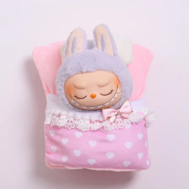 15/17cm Labubu 1st-3rd Gen Pendant Set: Doll Clothing, Mini Bed, Sleeping Bag, Pillow & Quilt Accessories