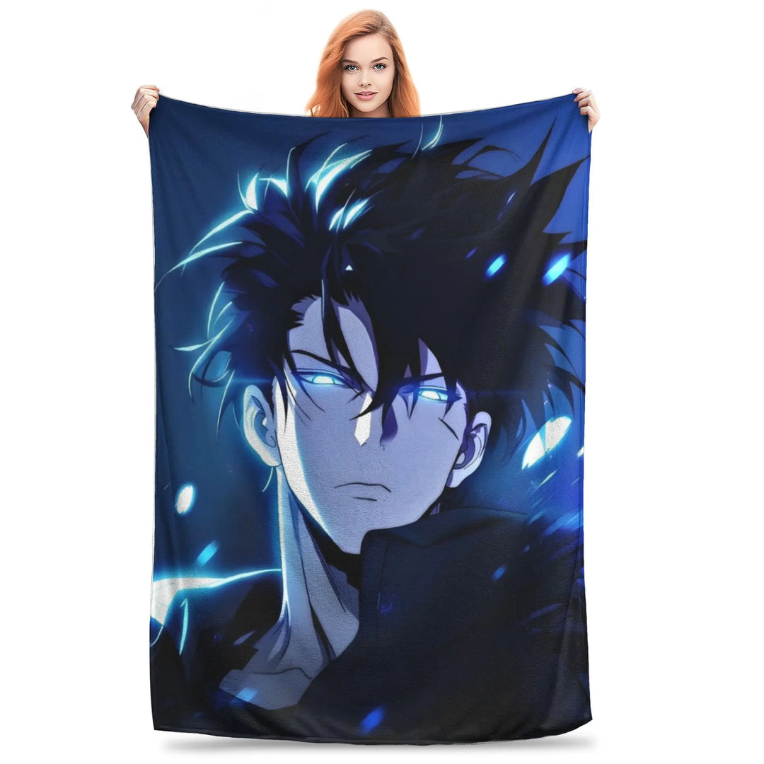 Solo S-ung Jin-woo Leveling Flannel Blanket Anime Novelty Throw Blankets for Home Hotel Sofa  200x150cm Quilt