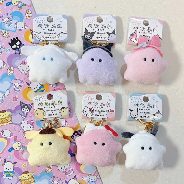 sanrios cute Halloween ghost my melody hello kitty cinnamoroll plush keychain PomPomPurin Mini bag Accessories Birthday Gift