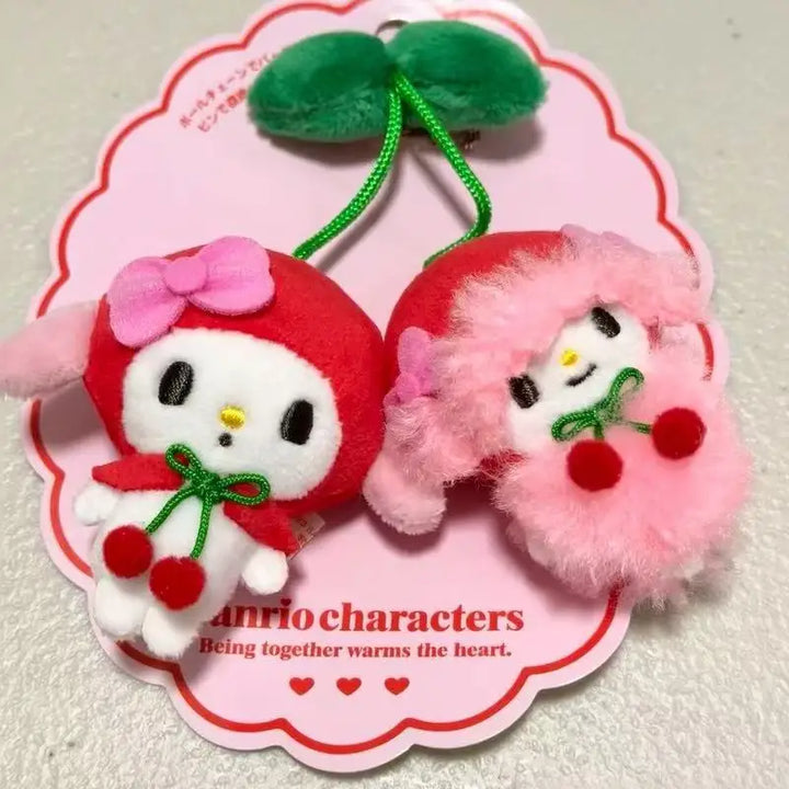 Kawaii Cherry Sanrio My Sweet Piano  Hello Kitty Pachacco Plush Toy Keychain Brooch Backpack Pendant Decoration Girl HolidayGift