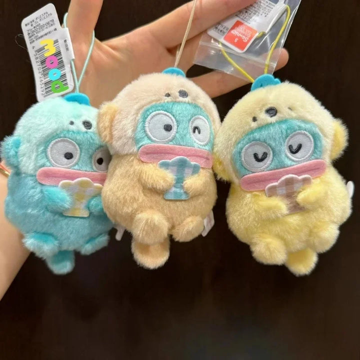 10cm Anime Cartoon Sanrio Hangyodon Plush Keychain Sea Otter dress up kawaii Hangyodon Doll Cute Backpack Pendant Girls Gift