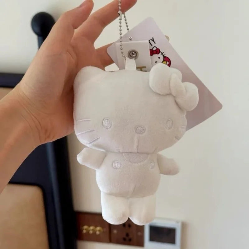 sanrio 50th anniversary series Hello Kitty doll Pendant Keyring black and white Kitty Cute Cartoon Stuffed car Lovely keychain