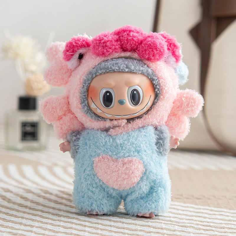 1st 2nd 3rd Gen Labubu Outfit Colorful Themed Animal Outfits Set: Western Pink Dress Brown Christmas Reindeer Pink Crab Fuchsia