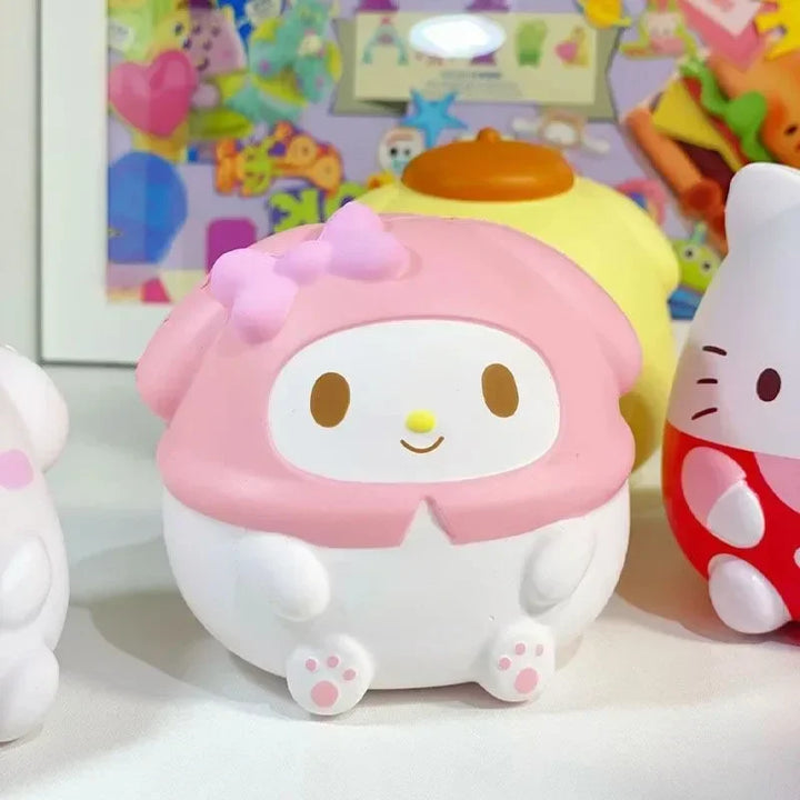 Kawaii Melody Decompression Sanrio Kuromi Cinnamoroll Stress Relief Squishy Anime Cartoon Children's Hand Pinch Toy Healing Gift