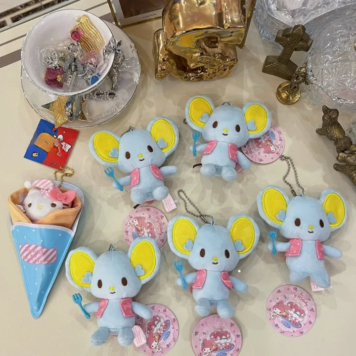 New My Melody closest Friend fork Flandre Mouse my sweet piano Plush Doll Keychain Bag Pendant  Bag Accessories Birthday Gift