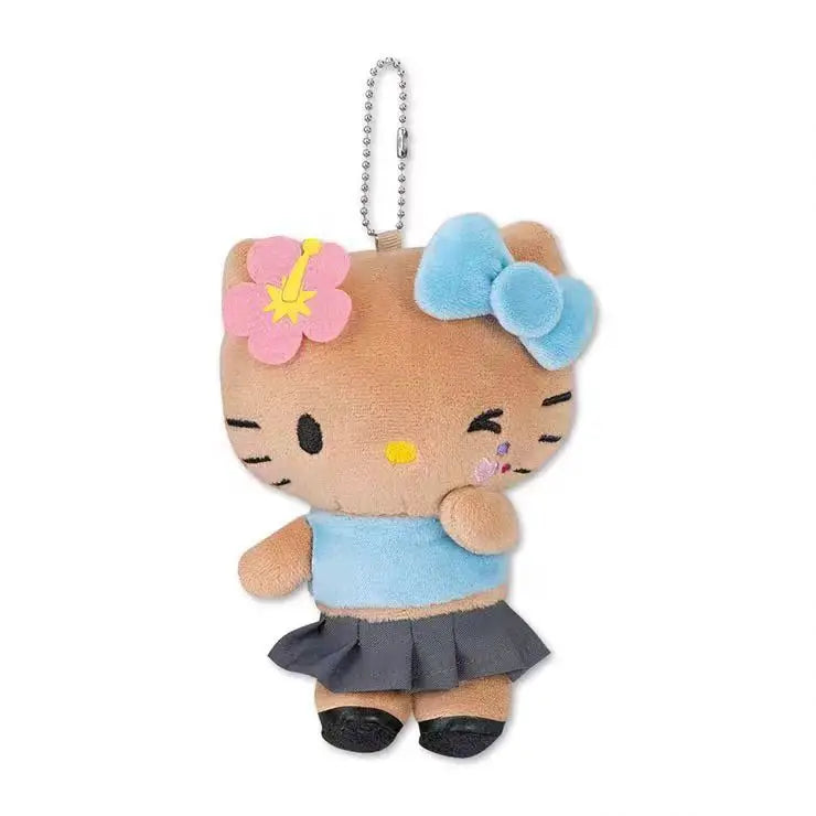 Kawaii Sanrio Hello Kitty Cartoon Creative Kt Mermaid Surfboard Plush Toys Backpack Pendant Accessories Keychain Birthday Gifts