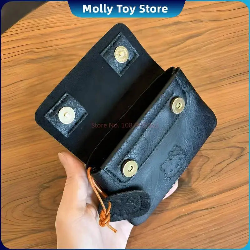 Sanrio Hello Kitty Classic Coin Purse Cortex Short Wallet Storage Bag Anime Peripheral Id Set Storage Bag Student Wallet Gifts