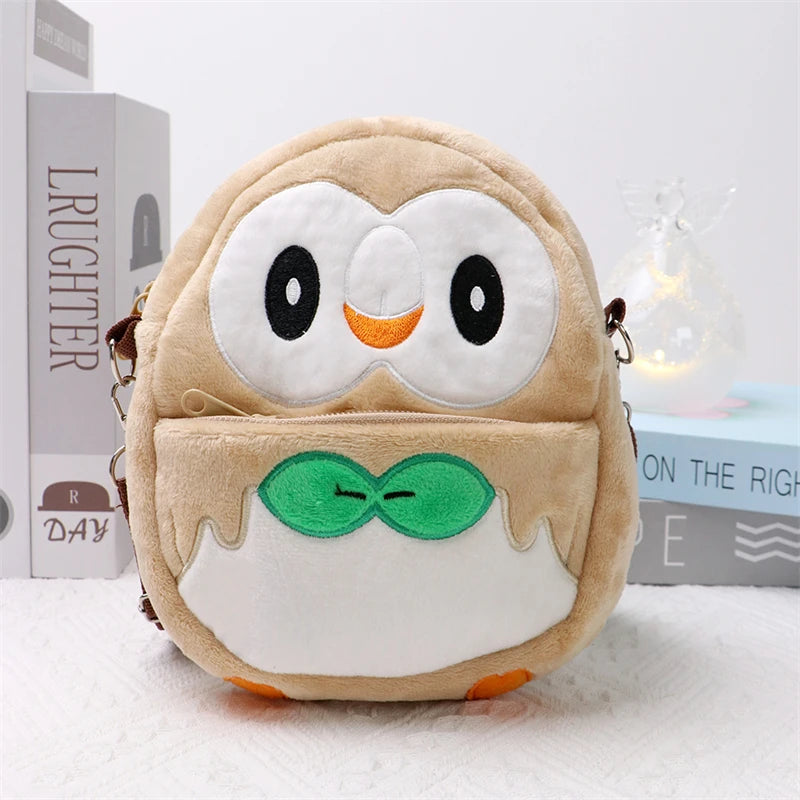 Kawaii Pokemon Pikachu Gengar Lucario Rowlet Plush Toys Bag Cute Anime Mimikyu Eevee Psyduck Peluche Dolls Shoulder Bags Gifts