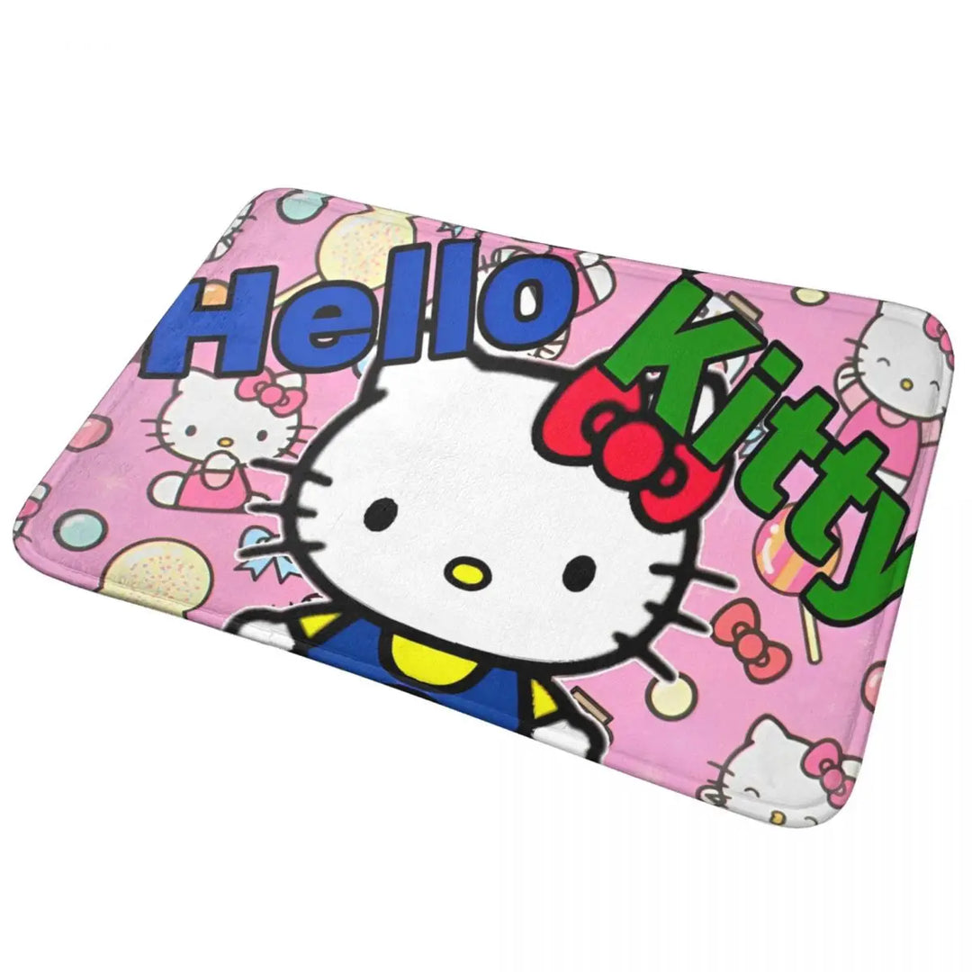 Hello Kitty Punk Music Memory Foam Bath Mat Rug Non-Slip Quick Dry Bathroom Floor Rugs Carpet For Bath Entrance Door Doormat
