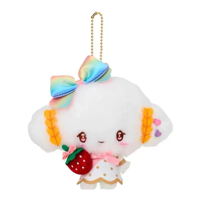 Kawaii Sanrio Hello Kitty Marrongcream Plush Toys Keychain 50Th Anniversary Strawberry News Series Kuromi Backpack Pendant Gift