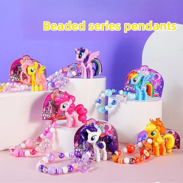 Cute Cartoon My Little Pony: Friendship Is Magic Keychain Backpack Pendant Decoration Exquisite Beaded Keychain Christmas Gift