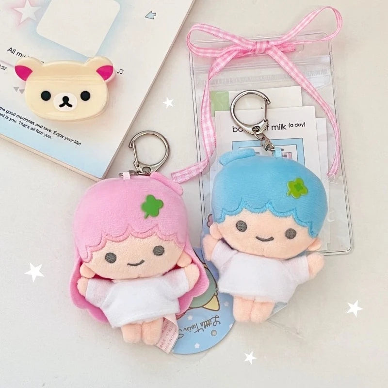 Kawaii Sanrio LittleTwinStars Plush twin stars Candy Girl KeyChain Girl Heart Bag Pendant Plush Doll  Girl's Gift Stuffed Toy