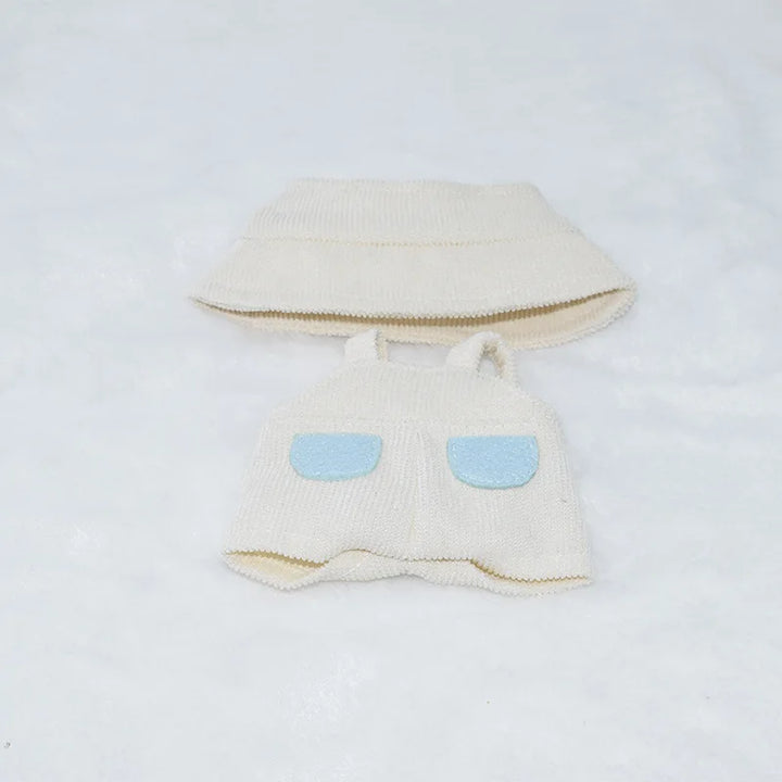 Labubu Doll Clothes Bucket Hat Overalls Dress Up Accessories 15/17cm Plush Doll'S Clothes Replacement