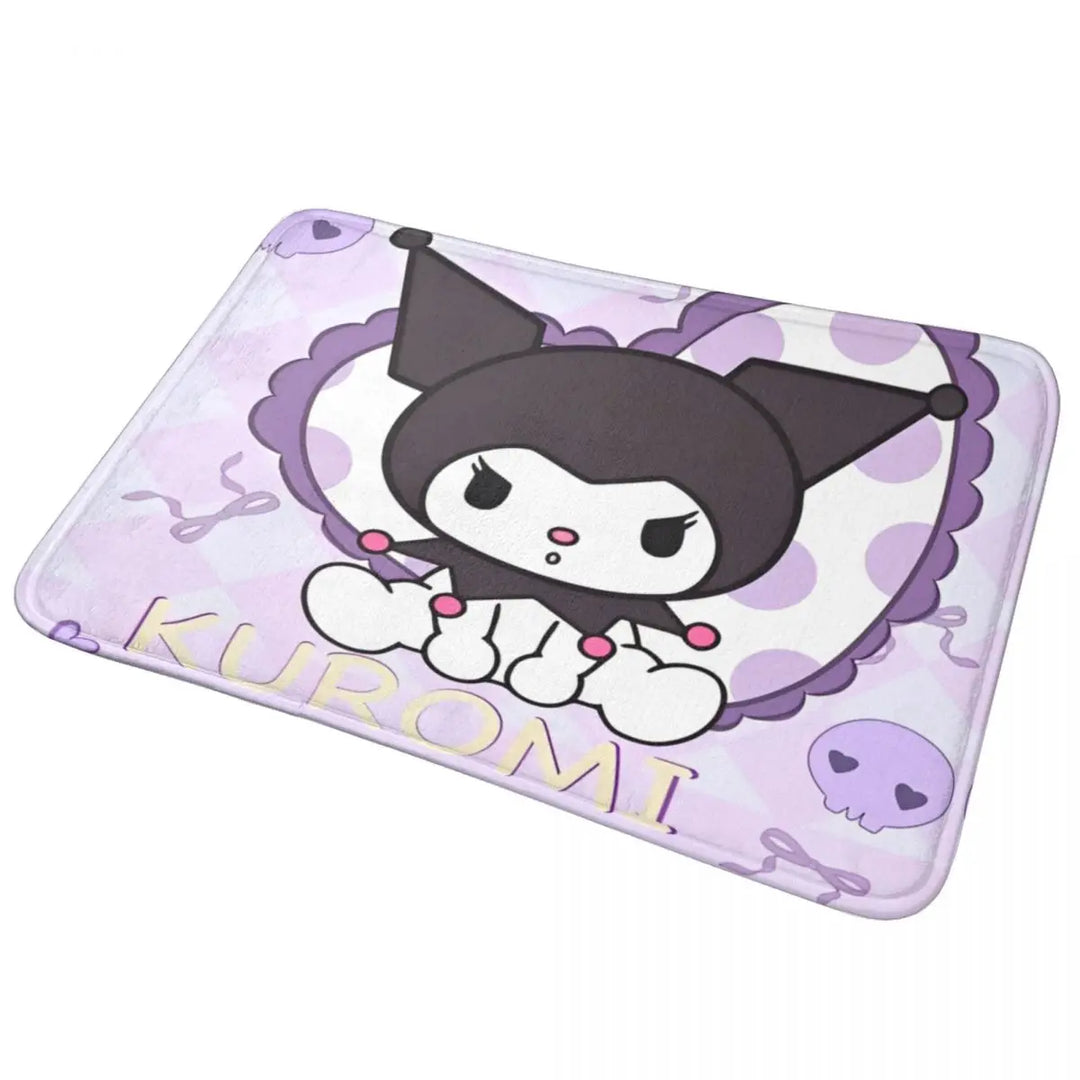 Cartoon Kuromi Bathroom Rugs Mat Quick Dry Bath Rugs Mats Carpet Non-Slip for Shower Tub
