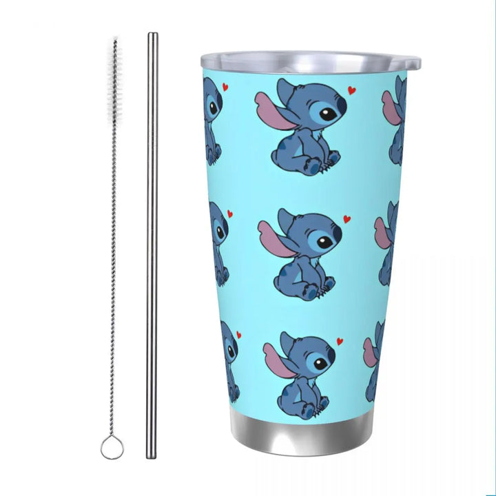 Funny & Stitch Insulated Tumbler with Straws Cute Koala Stainless Steel Thermal Mug Outdoor Travel Thermos Bottle Cup, 20oz